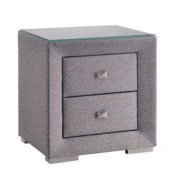 Modern Fabric Bedside Table [Light Grey]