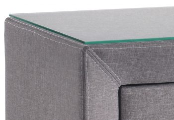 Modern Fabric Bedside Table [Light Grey] - Image 2