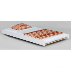 Single size Trundle Bed with Wheels [White]