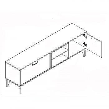 TV Entertainment Cabinet [Sonoma Oak White] - Image 5