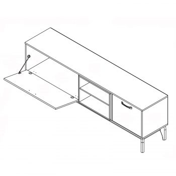 TV Entertainment Cabinet [Sonoma Oak White] - Image 4