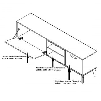 Scandinavian Montero TV Entertainment Cabinet [Grey] - Image 4