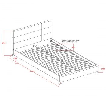 Queen Modern Wooden Fabric Bed [Light Grey] - Image 3