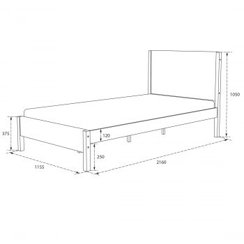 Bakri Rubberwood King Single Bed Frame - Image 7