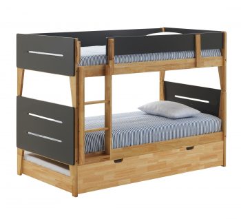 Irvine Wooden Bunk Bed With/ Without Trundle, Single, King Single