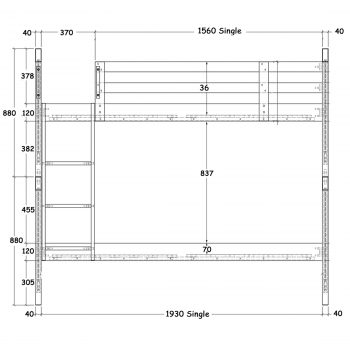 Jayden Wooden Bunk Bed, Single - Image 4