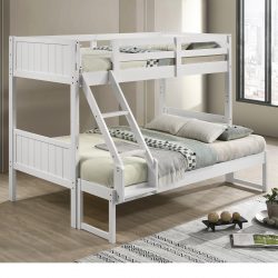 Seastar Wooden Bunk Bed with Hanging Shelf, Trio