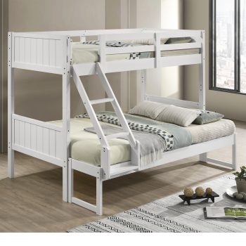 Seastar Wooden Bunk Bed with Hanging Shelf, Trio