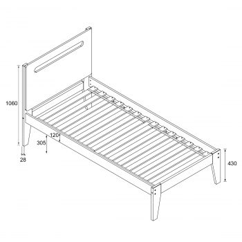 Casla Wooden Bed With/ Without Trundle, Single - Image 5