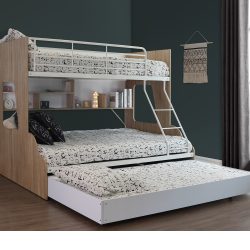Tiffany Bunk Bed with Trundle, Trio, Sonoma Oak / White