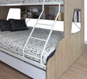 Tiffany Bunk Bed with Trundle, Trio, Sonoma Oak / White - Image 3