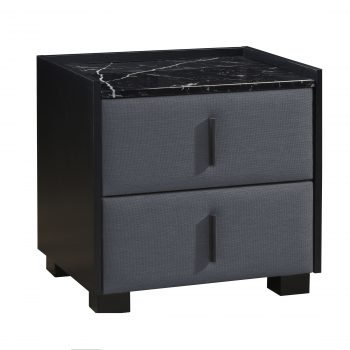 Spring 2 Drawer Bedside Table O.White/ D.Grey/ L.Grey - Image 6