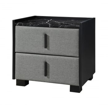 Spring 2 Drawer Bedside Table O.White/ D.Grey/ L.Grey - Image 4