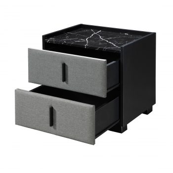 Spring 2 Drawer Bedside Table O.White/ D.Grey/ L.Grey - Image 5