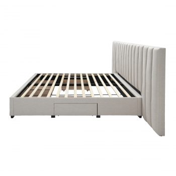 Oat White Alhambra Upholstery King Bed - Image 3