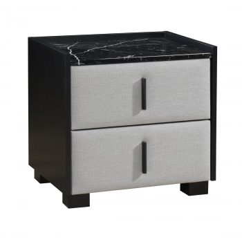 Spring 2 Drawer Bedside Table O.White/ D.Grey/ L.Grey - Image 2