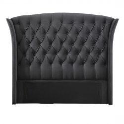 Dark Grey Edithvale Button Tufted Queen Bedhead