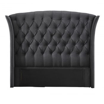 Dark Grey Edithvale Button Tufted Queen Bedhead
