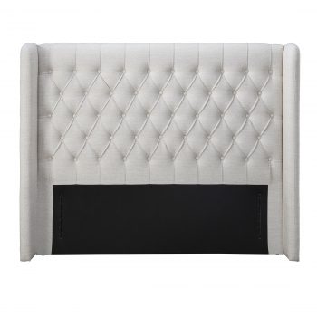 Oat White Forest Hill Button Tufted Queen Bed - Image 5