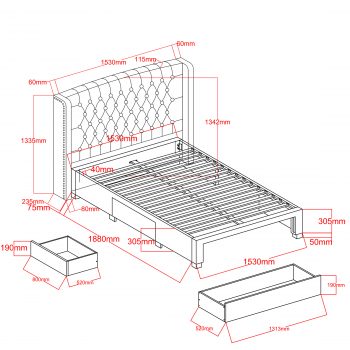 Oat White Forest Hill Button Tufted Queen Bed - Image 8