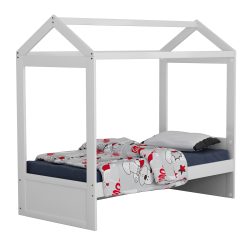 Pavo Single House Bed - White